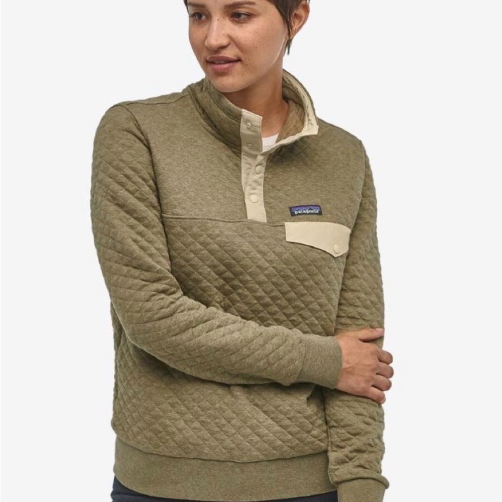 Patagonia Khaki Quilted Snap Pullover